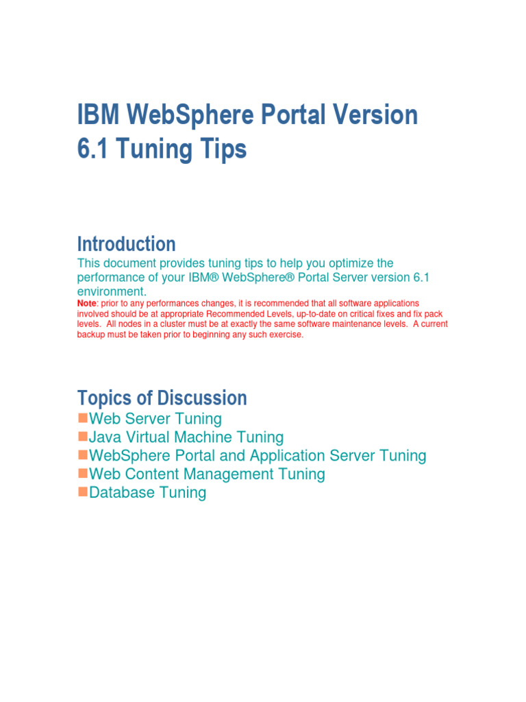 WP 61 Tuning Guide V1 | PDF