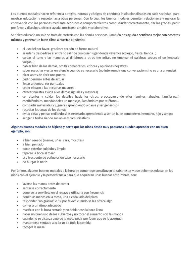 Buenos Modales | PDF