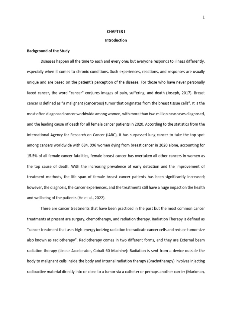 Lived Experiences of Women With Breast Cancer Who Undergone Radiation ...