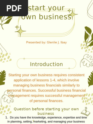 Starting your business plan