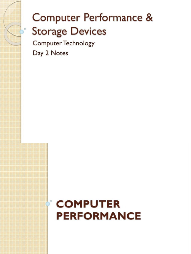 Computer Performance and Storage | PDF