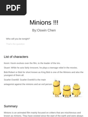 Minions !!! | PDF