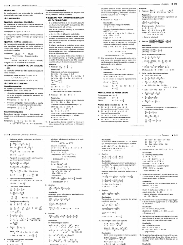 ECUACIONES E INECUACIONES LISTO PDF