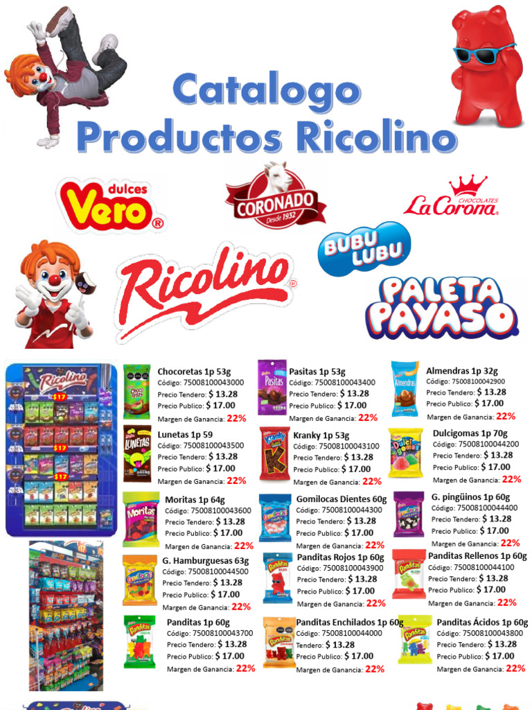 Catalogo de Productos Ricolino | PDF | Postres | Cocina, comidas y vino
