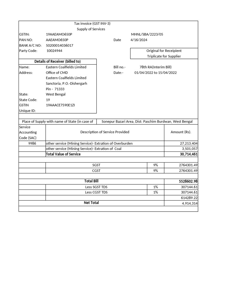RA BILL | PDF