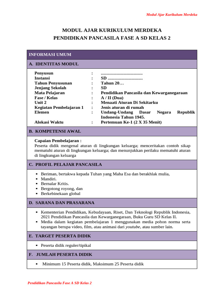 Modul Ajar UNIT 2 | PDF