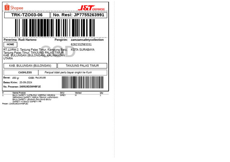 Label Pengiriman - Reguler-1 3 | PDF