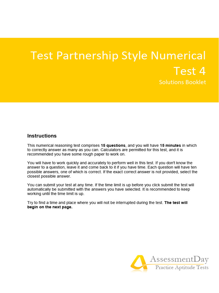 TP NumericalReasoningTest4 Solutions | PDF
