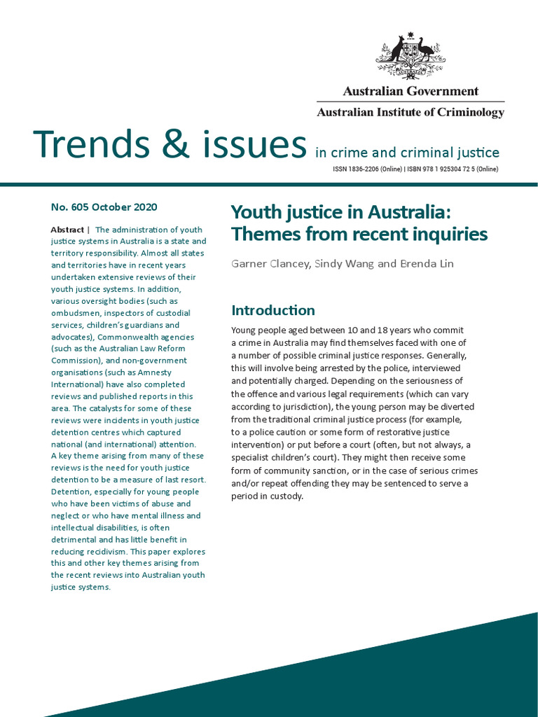 Ti605 Youth Justice in Australia | PDF