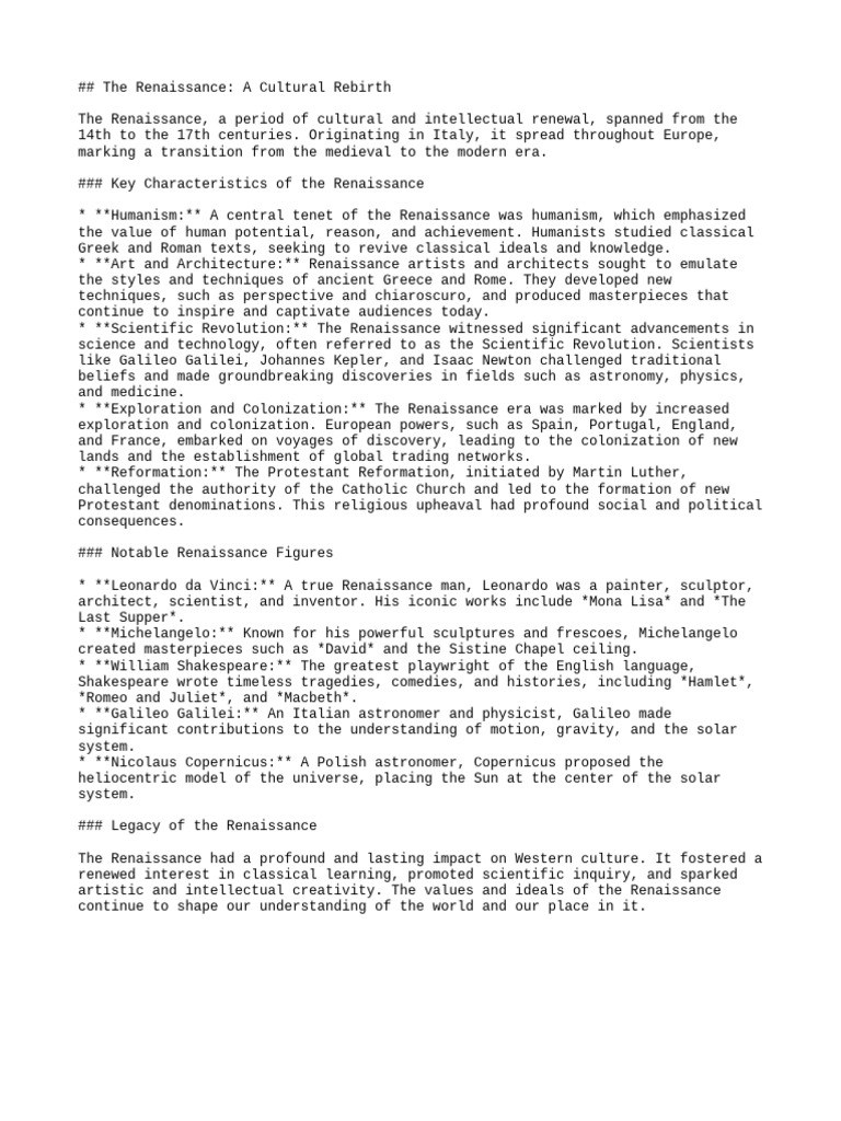 Renaissance English History By Gemini PDF