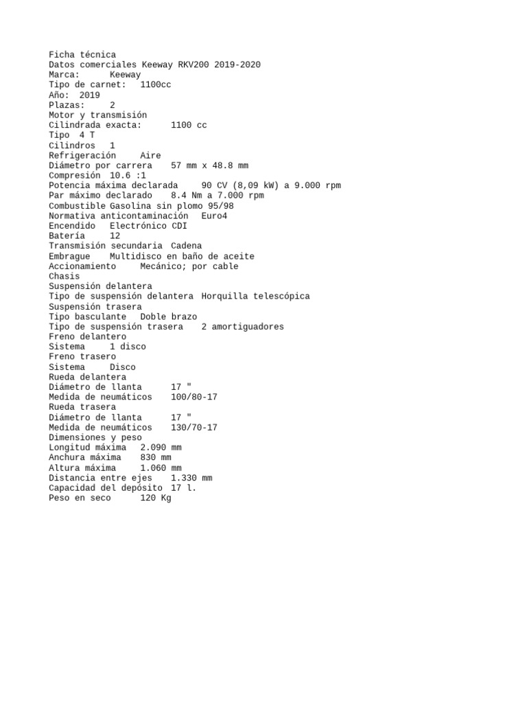 Keeway RKV | PDF