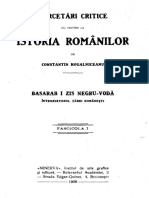 Constantin Kogalniceanu - Cercetari Critice Cu Privire La Istoria Romanilor-Basarab I Zis Negru Voda Intemeietorul Tarii Romanesti