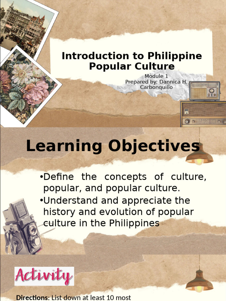 Introduction To Philippine Popular Culture | PDF