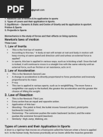 Understanding Levers in Physical Education | PDF | Lever | Kinematics