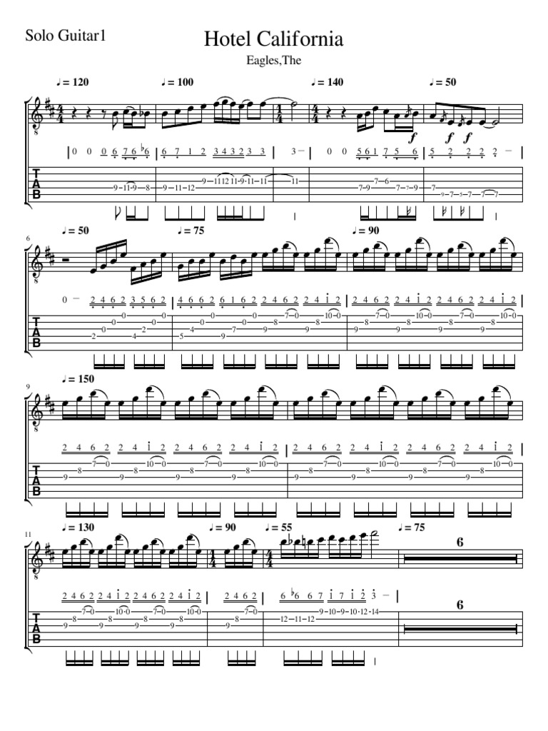 Hotel California Guitar Tabs | PDF
