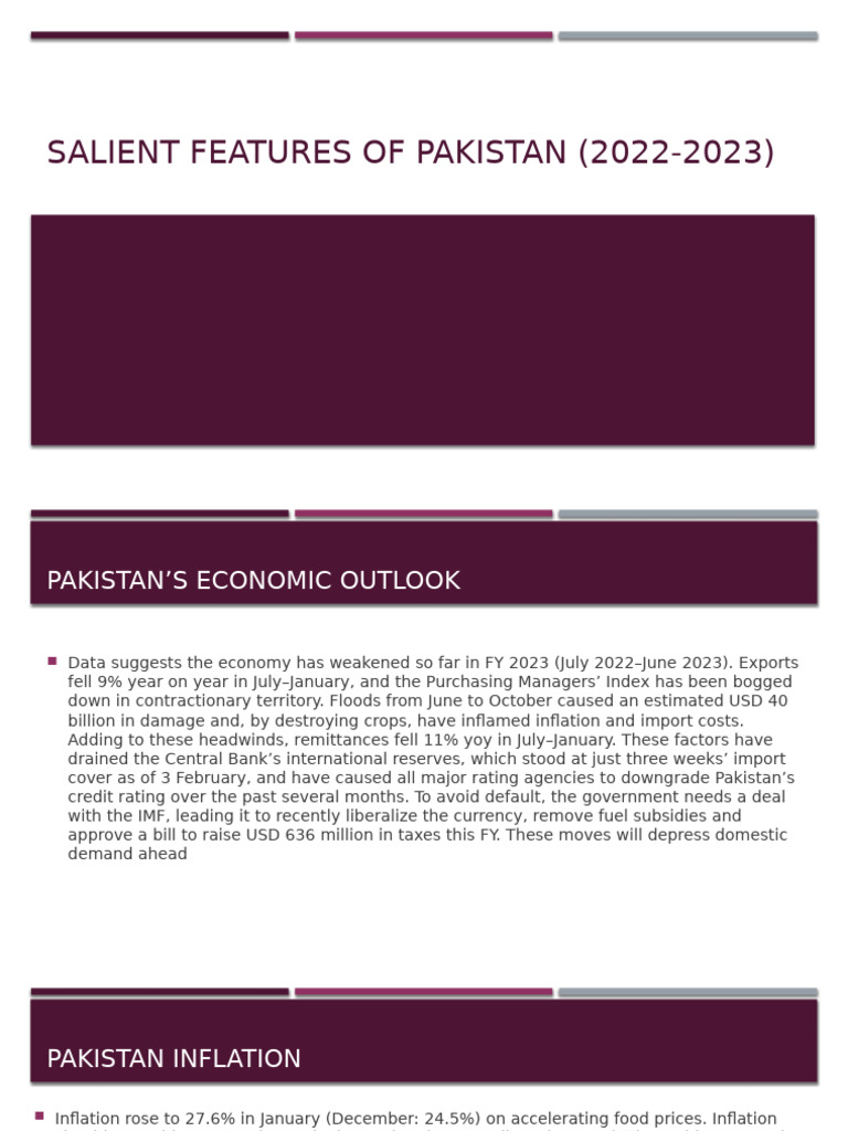 Salient Features of Pakistan (2022-2023) | PDF