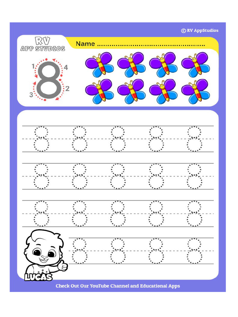 380 Free Printable Worksheets For Kids Number 8 Tracing Worksheets Pdf