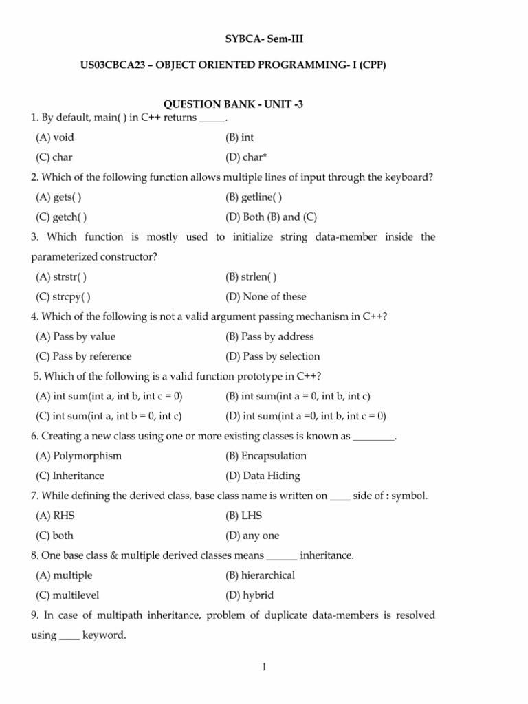 Unit3 QB Us03cbca23 CPP | PDF
