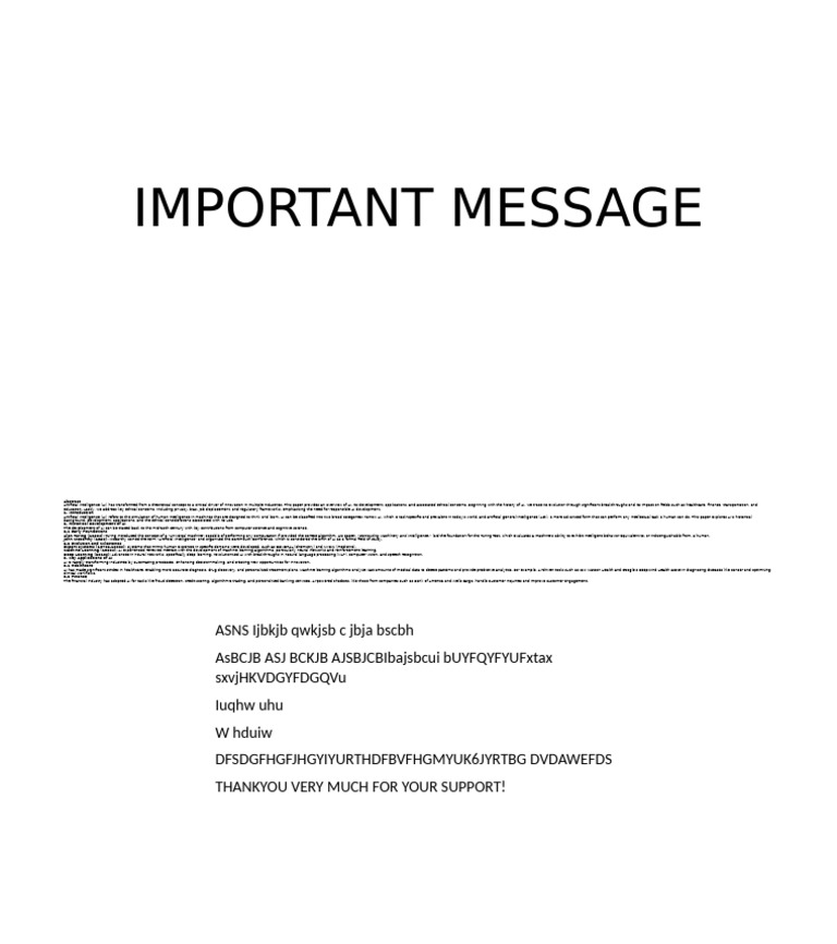 Important Message | PDF