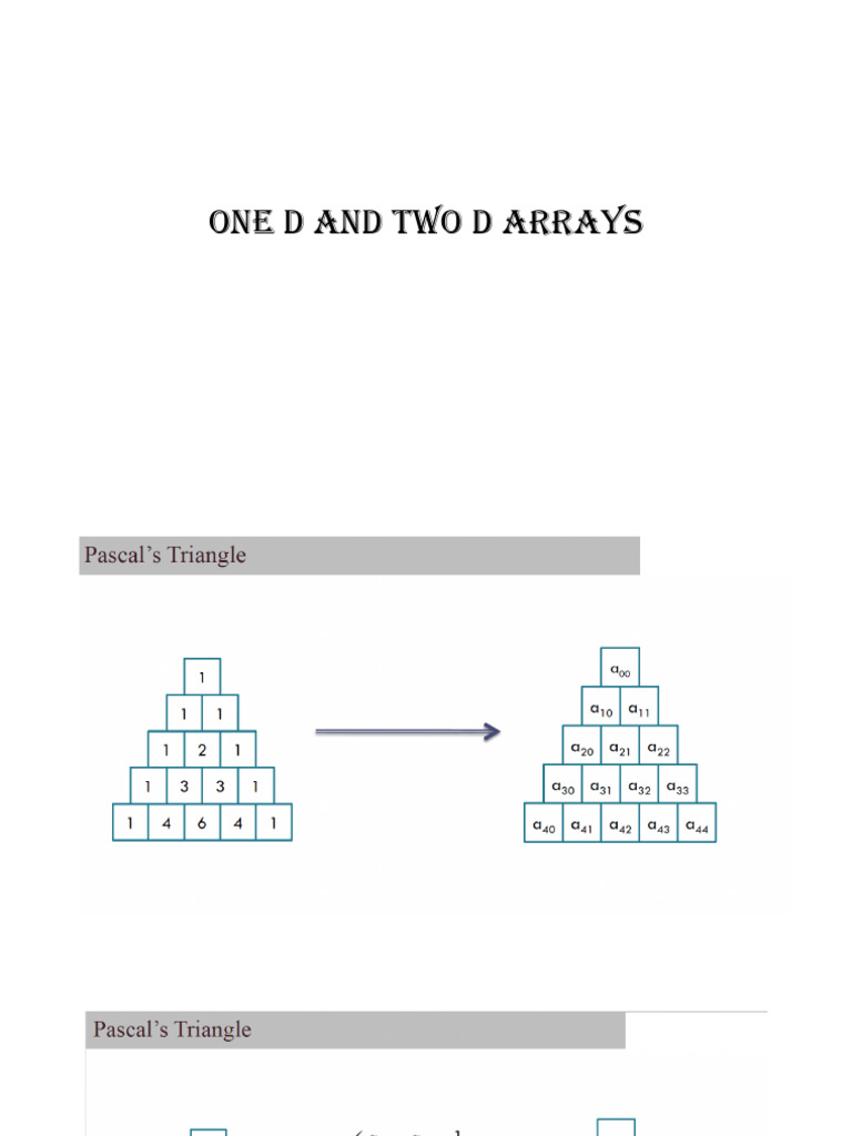 One D and Two D Arrays | PDF