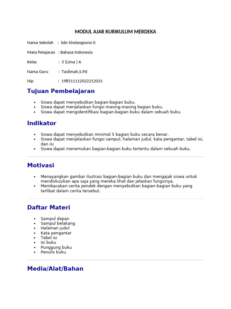 Modul Ajar Kurikulum Merdeka | PDF