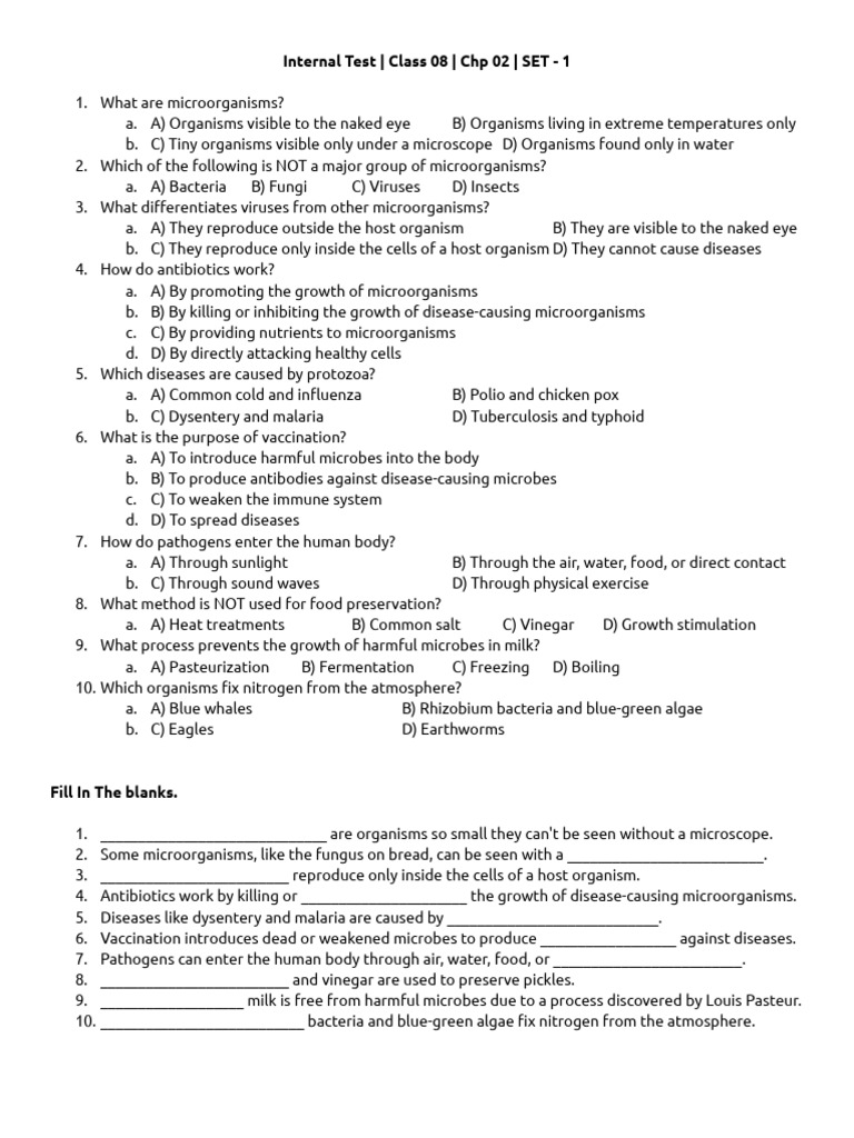Class 08: Science: CHP 2 - 4 - Paper | PDF | Microorganism | Science ...
