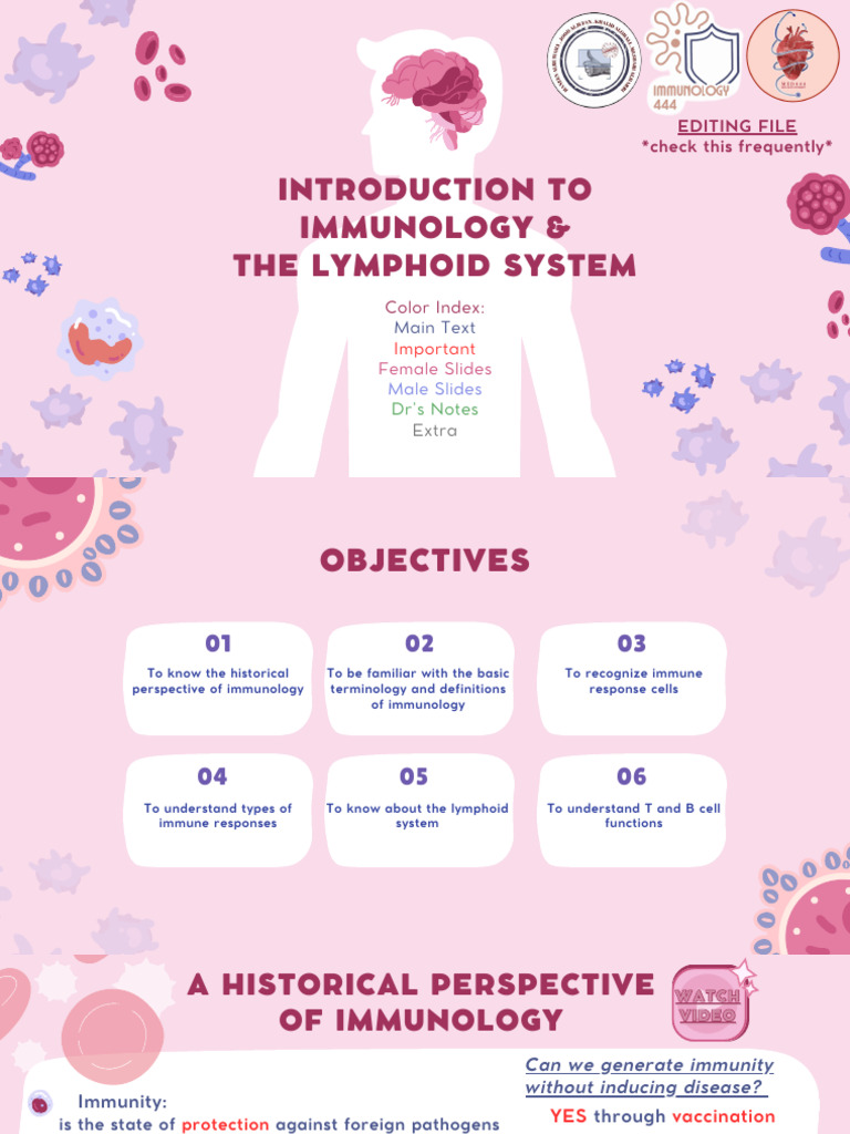 Immunology Basics and Lymphoid System | PDF | Immune System | Lymphocyte