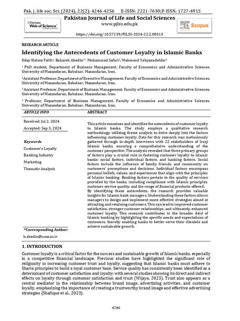 Identifying The Antecedents of Customer Loyalty in Islamic Banks | PDF
