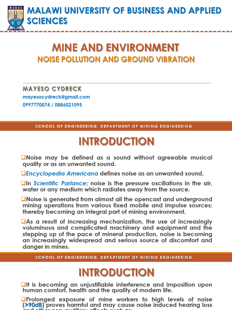 Vibration Pollution in Mining Operations | PDF | Noise | Hearing