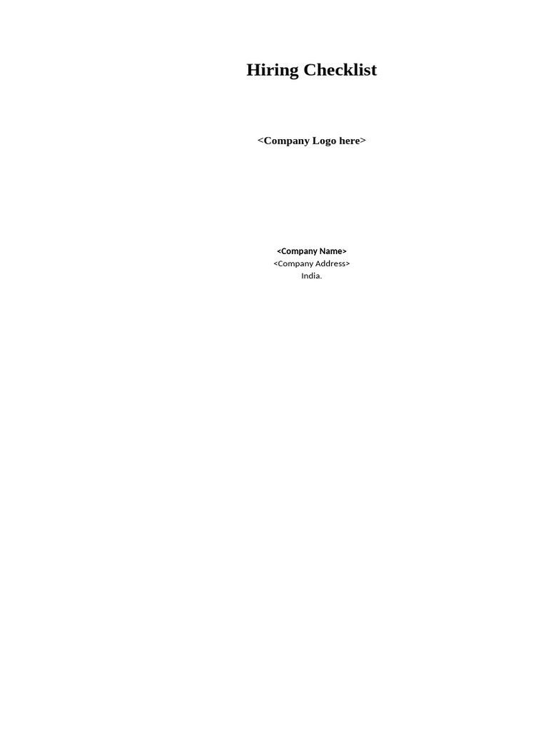 Hiring Checklist | PDF