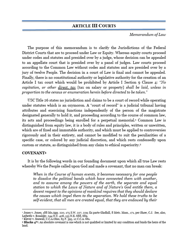 Memorandum Article III Courts | PDF