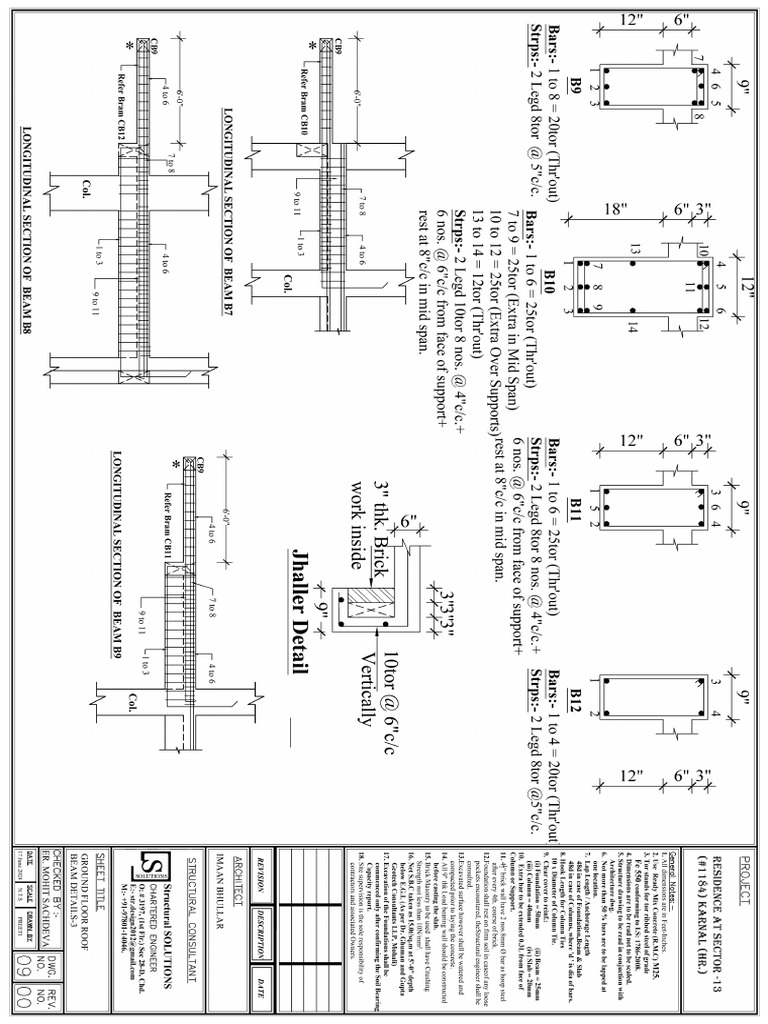 Ground Floor Roof Beam Details - 03 | PDF