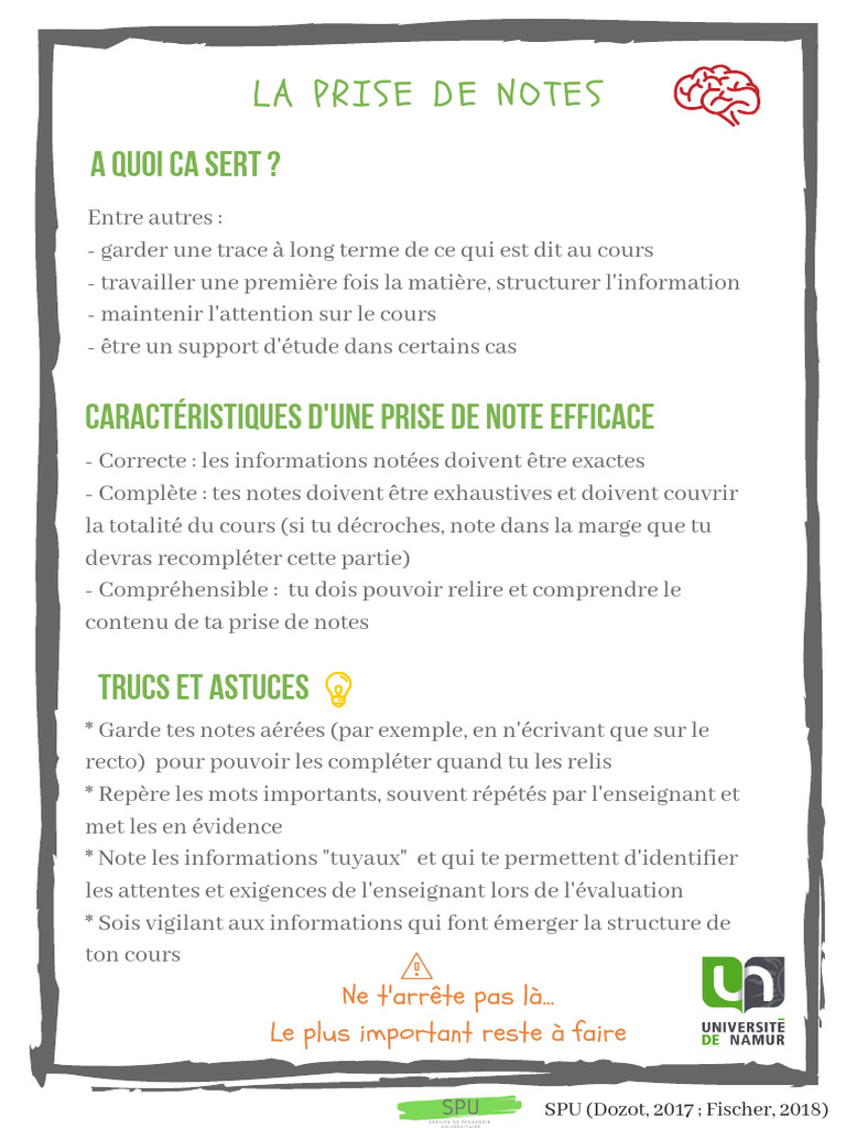 Prendre Des Notes | PDF