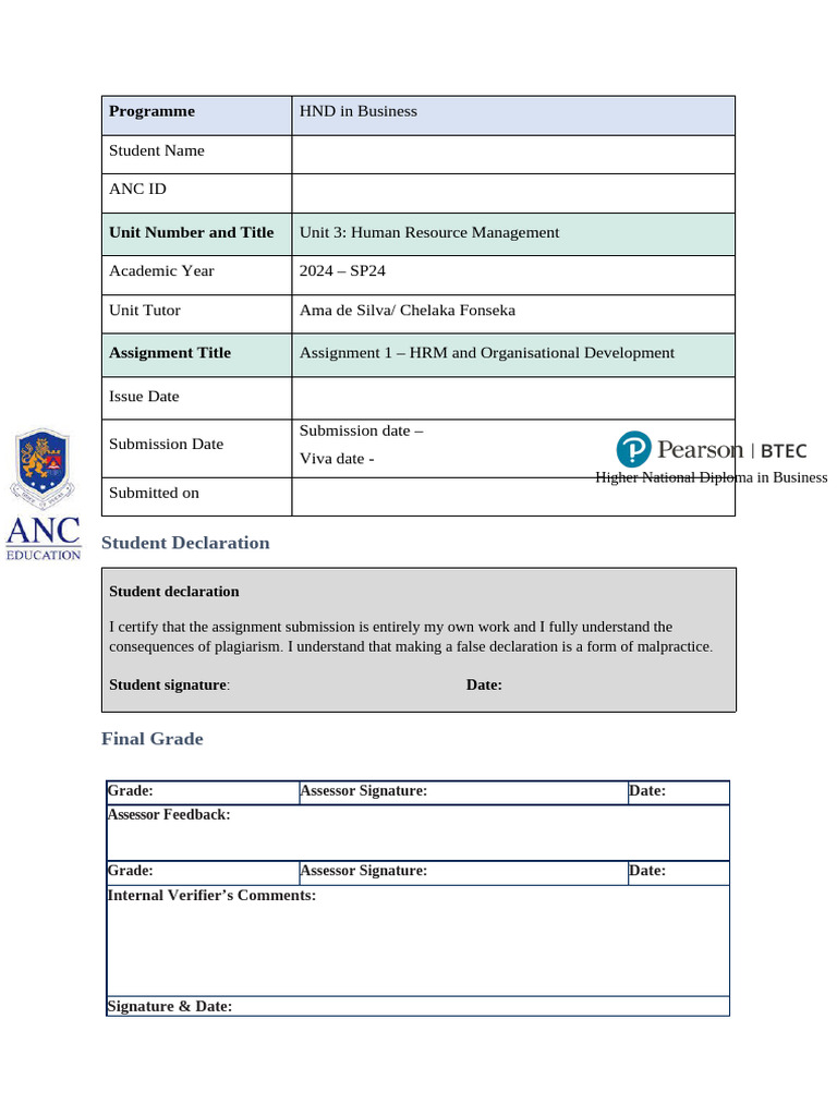 Human Resoruce Management Final Assignment | PDF