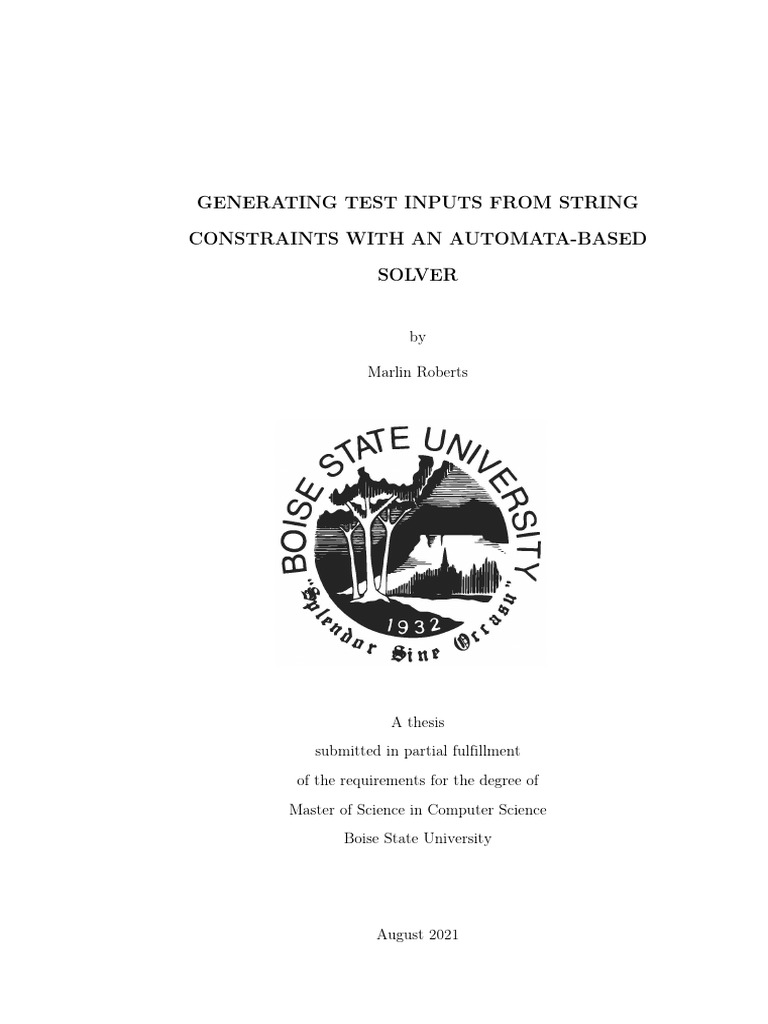 Generating Test Inputs From String Constraints With An Automata-B | PDF