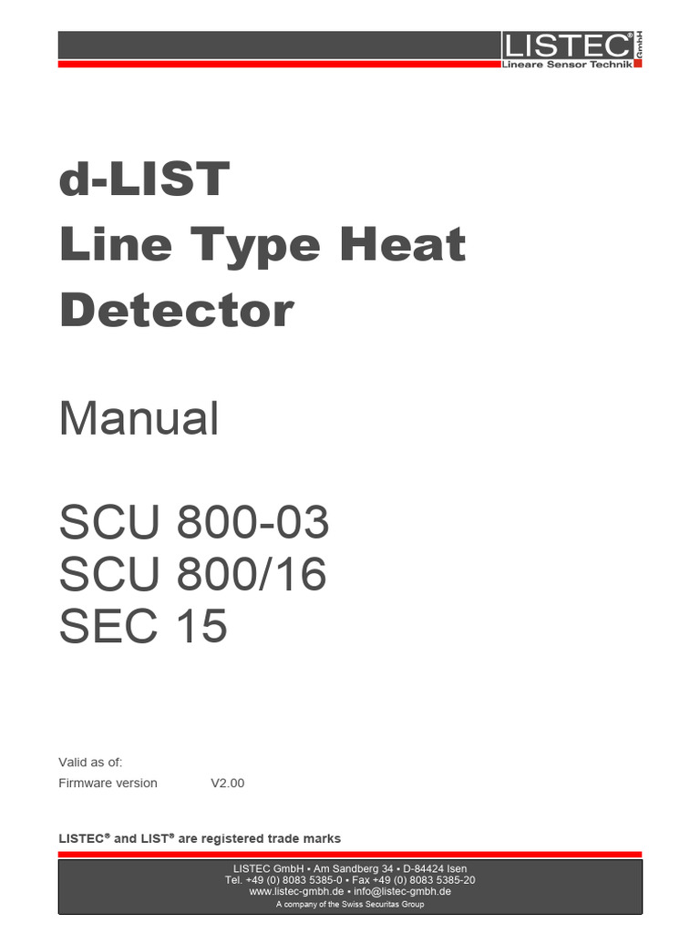 d-LIST Line Type Heat Detector | PDF | Read Only Memory | Electrical ...