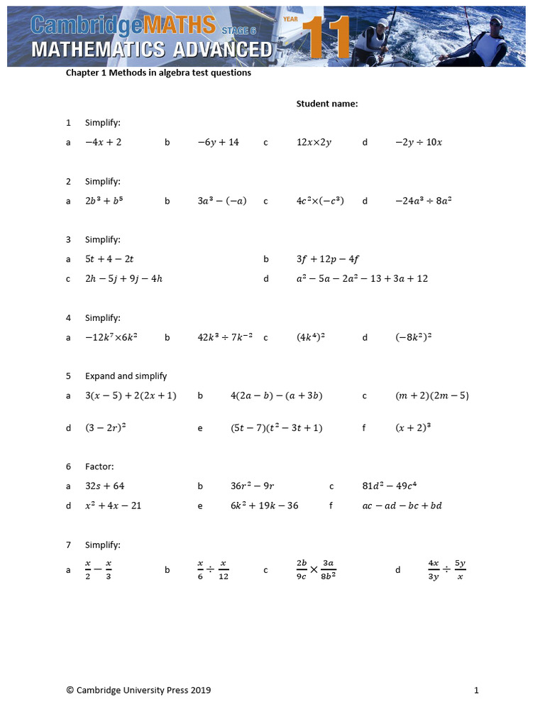 Chapter 1 Test | PDF