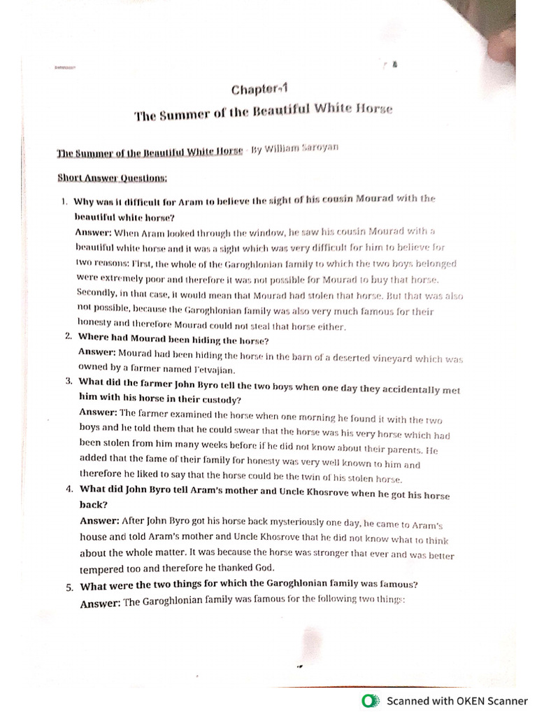 The Summer of White Horse | PDF