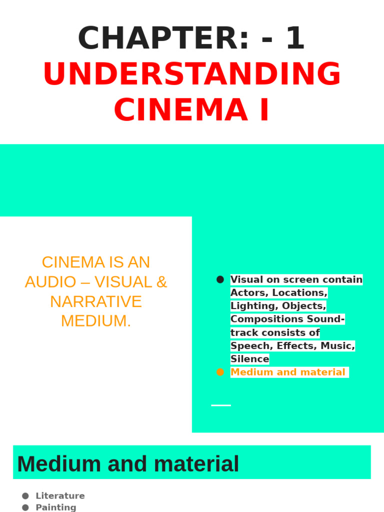 Unit 1 Chapter 1 Cinema 11th | PDF
