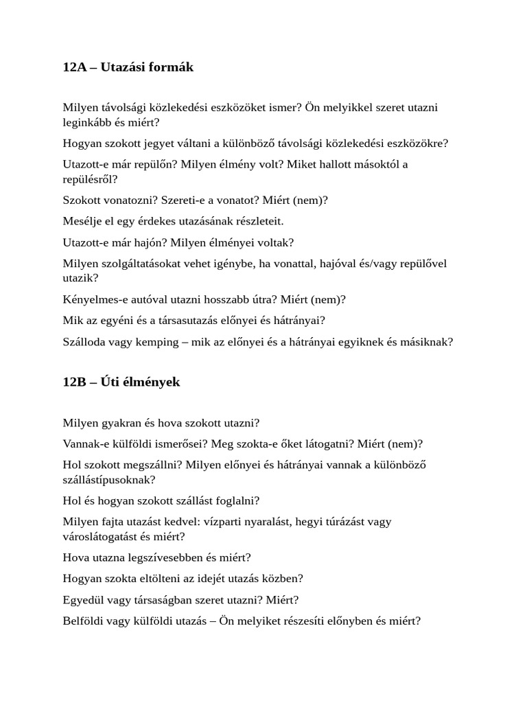12 Utazás | PDF