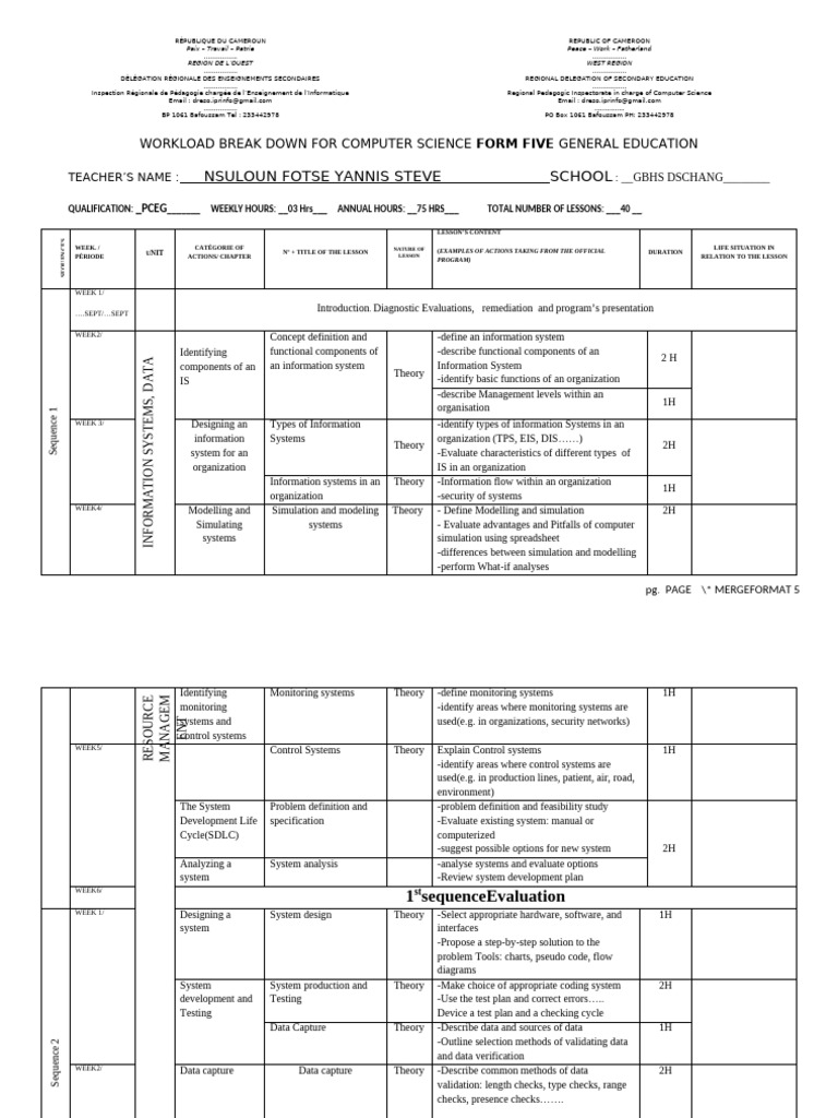 Form 5 Schemes CSC | PDF