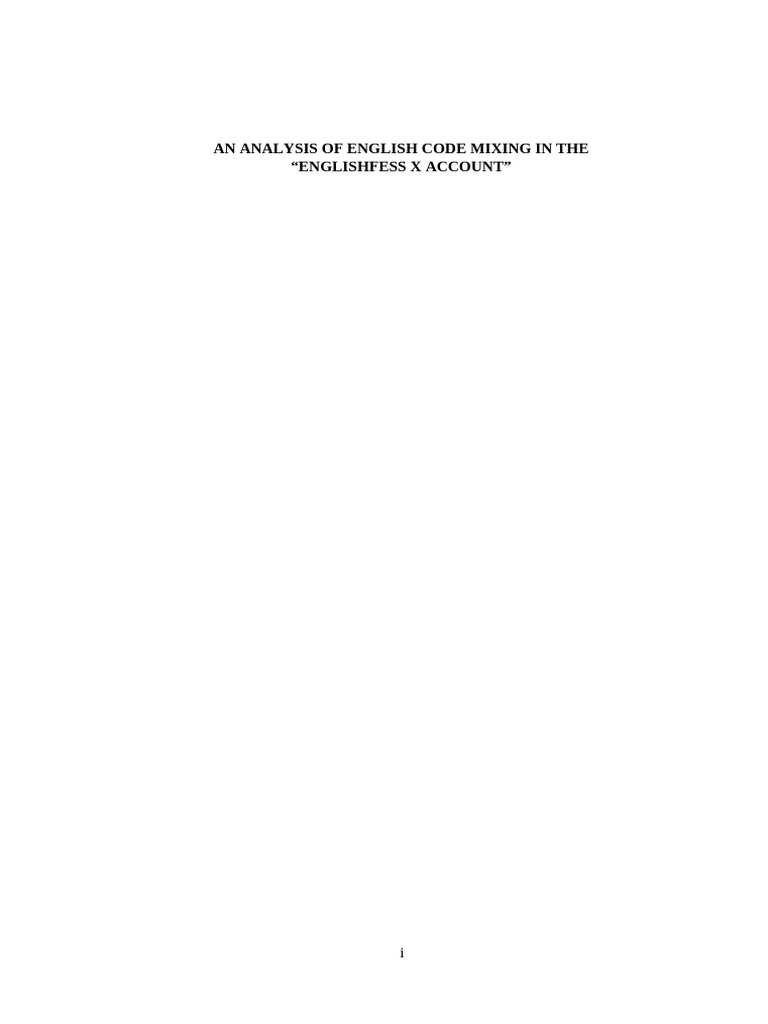 English-Indonesian Code Mixing Analysis | PDF | Multilingualism ...