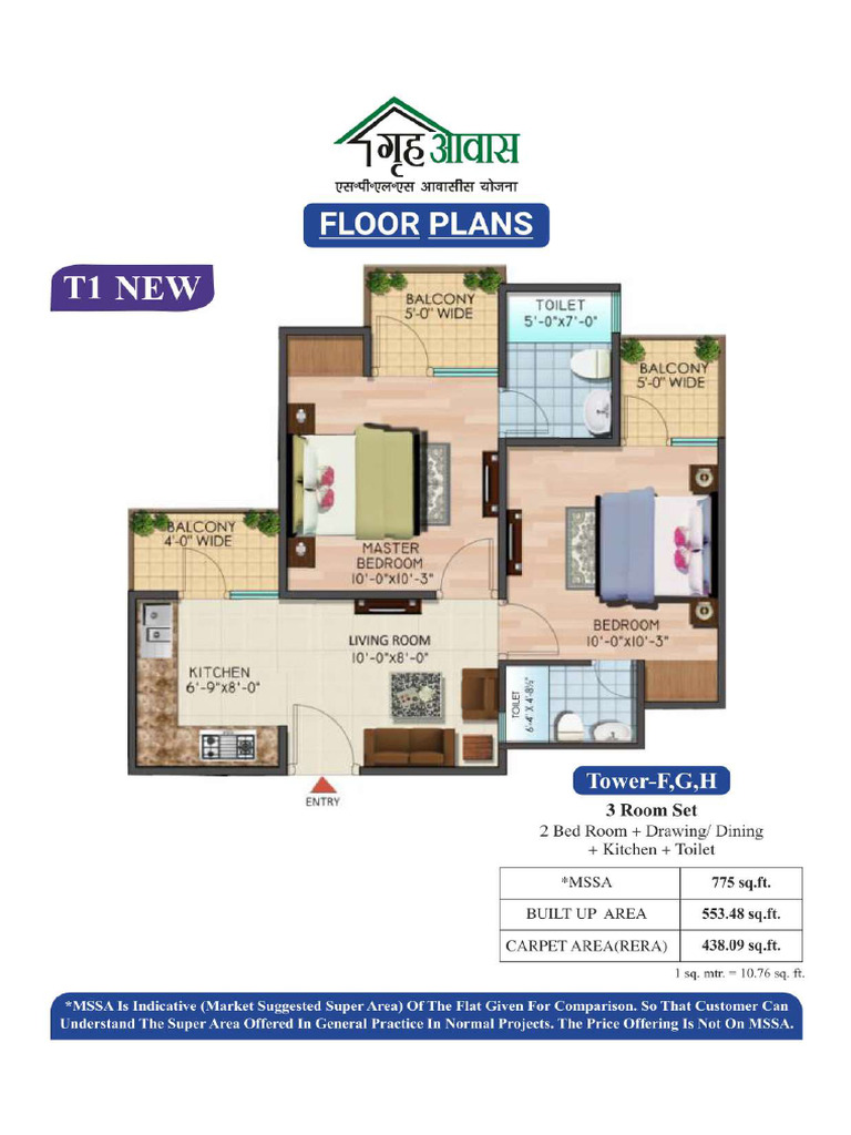 Griha Awas 775 Sq Ft Layout | PDF