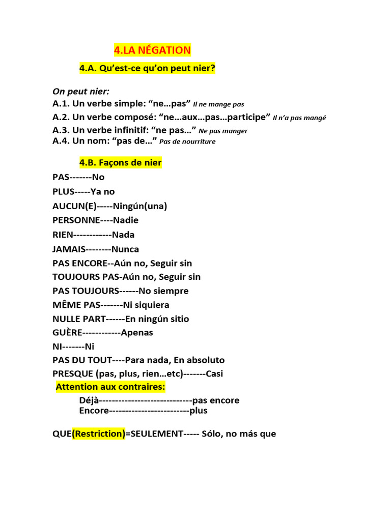 Négation | PDF