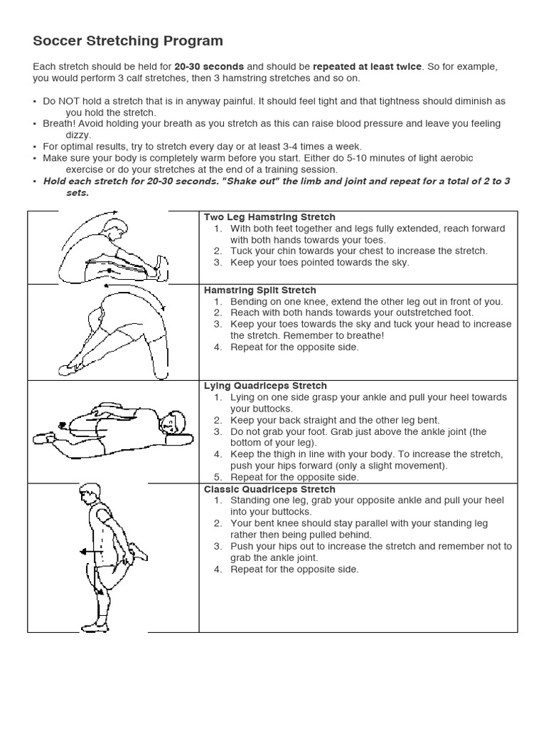 Soccer Stretching Program | PDF