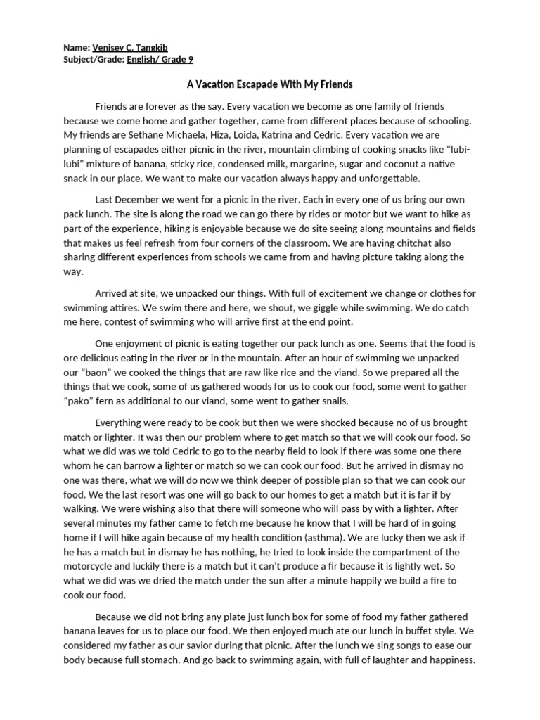 A Vacation Escapade With My Friends Pdf