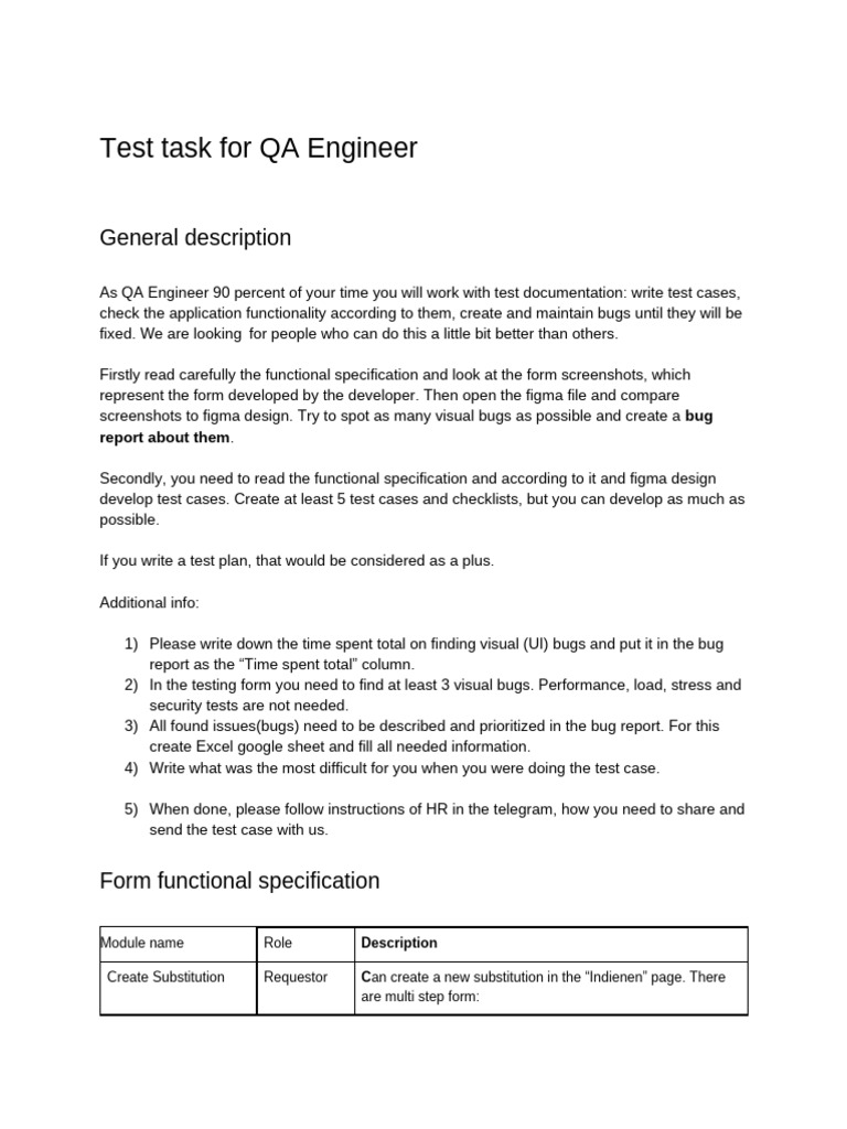 Test Task For Qa Engineer Pdf