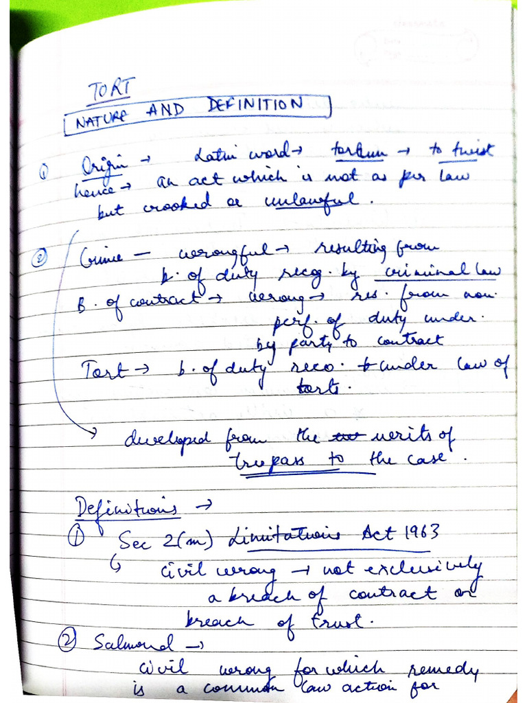 Nature of tort pdf