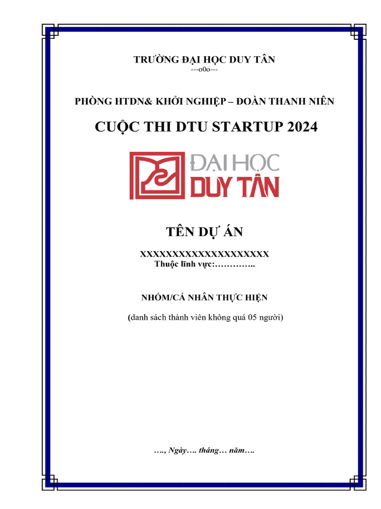 File Word Trình Bày D Án - For Merge | PDF