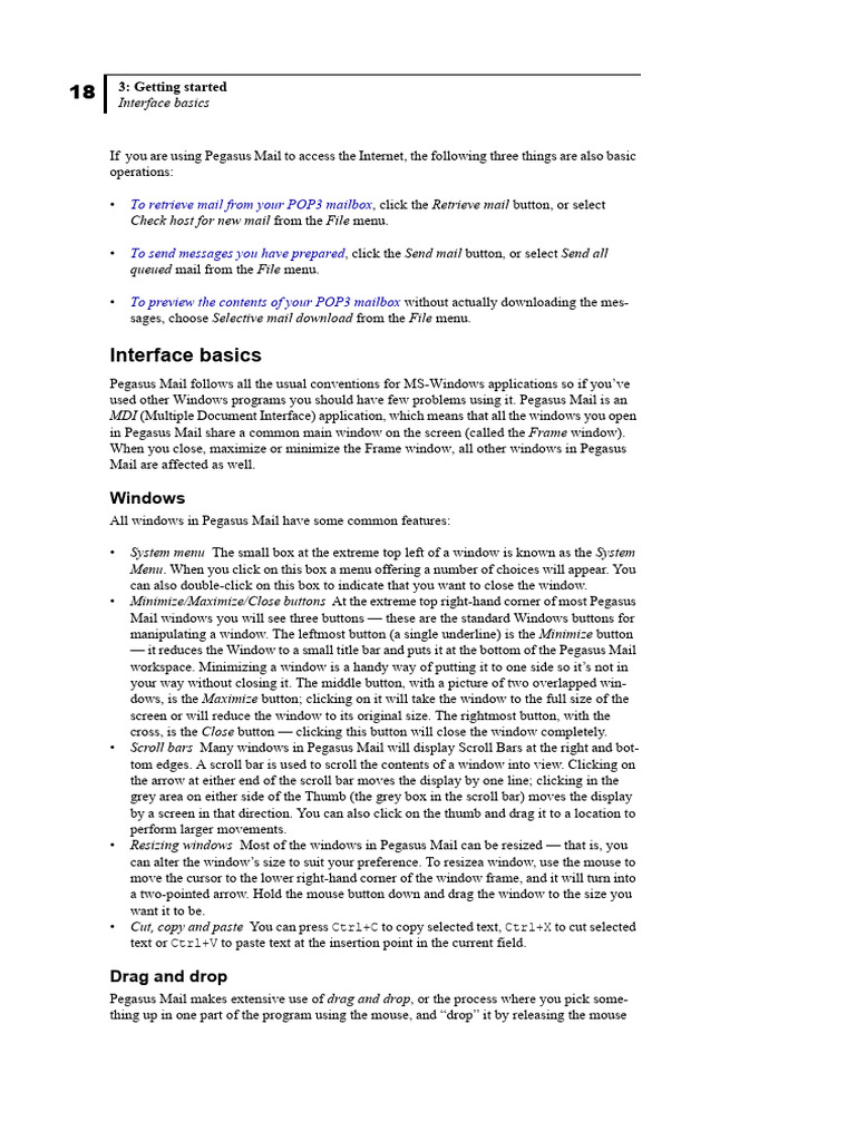 All windows in pegasus mail have some common features pdf